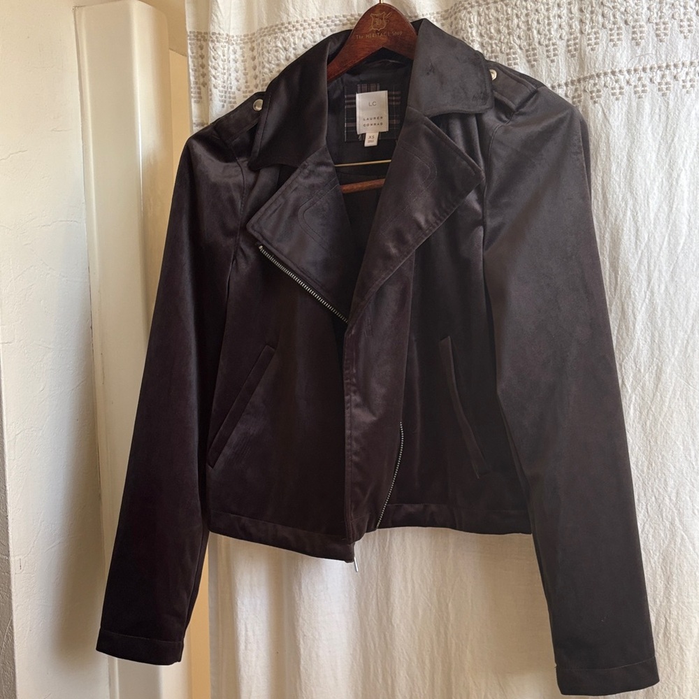 LC Lauren Conrad brown velvet Jacket